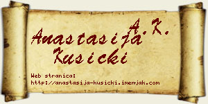Anastasija Kusicki vizit kartica